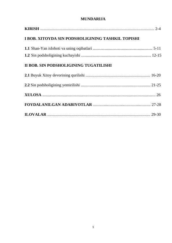 Sin podsholigi davrida Xitoy