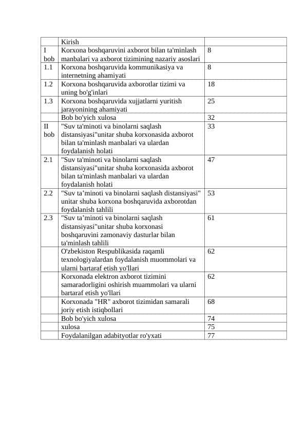Korxona boshqaruvida axborotlar tizimini yo'lga qo'yish