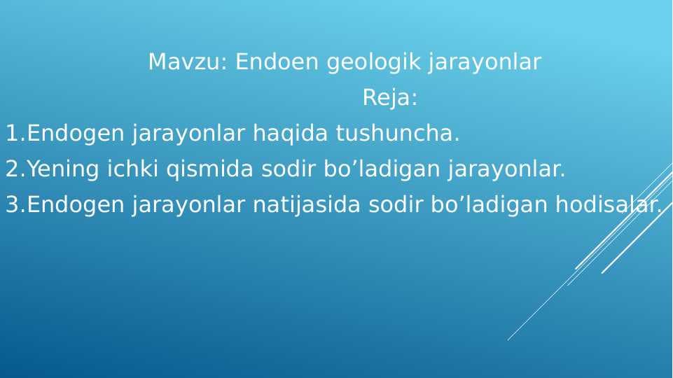 Endoen geologik jarayonlar