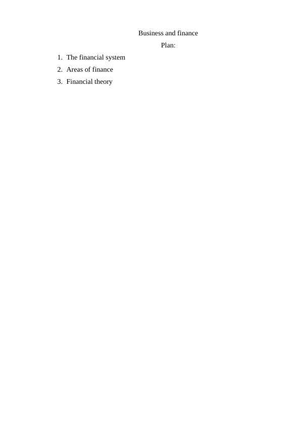Business and finance
