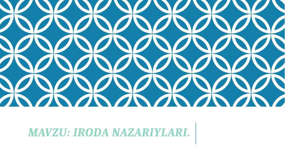 Iroda nazariylari