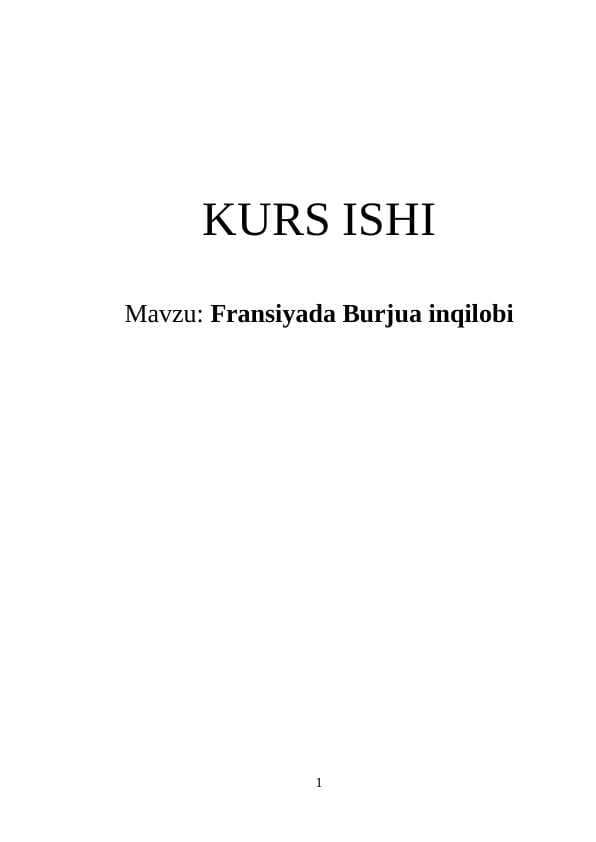 Fransiyada burjua inqilobi