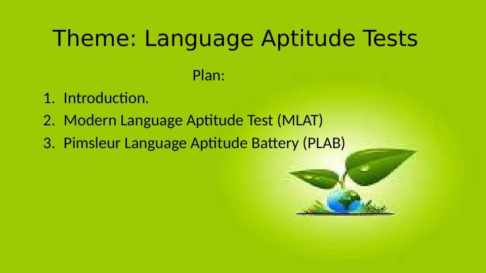 Language Aptitude Tests