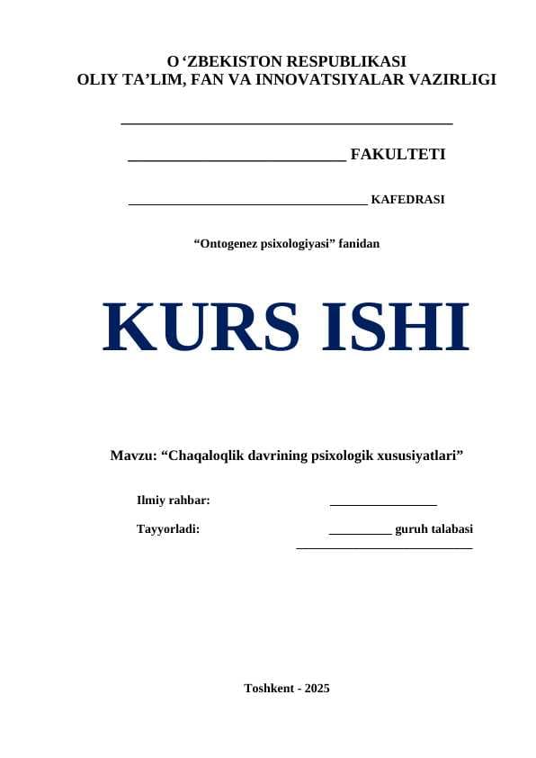 Maktabgacha yoshdagi bolalar o‘sishining umumiy shart-sharoitlari
