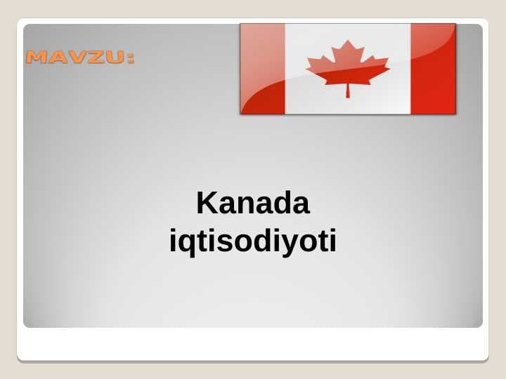 Kanada iqtisodiyoti