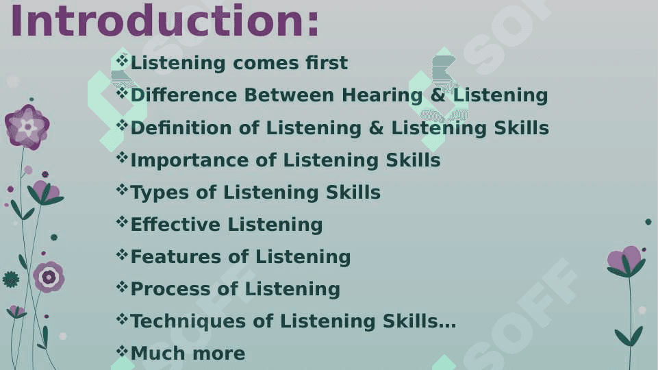Developing listening skills