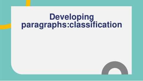 Developing paragraphs classification