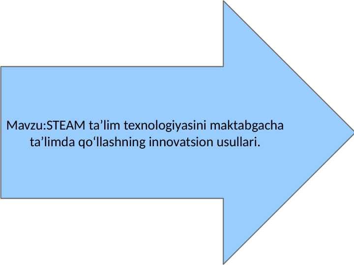 STEAM taʼlim texnologiyasini maktabgacha taʼlimda qoʻllashning innovatsion usullari.