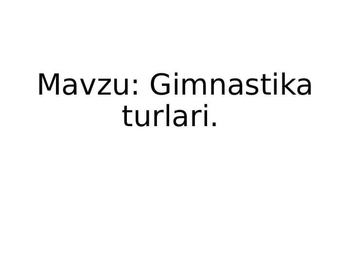 Gimnastika turlari
