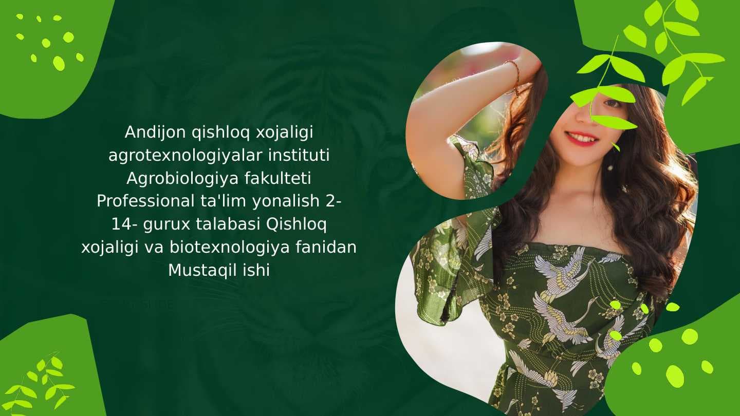 Biotexnalogiyaning ekologik aspektlari