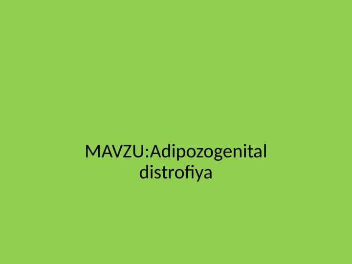 Adipozogenital distrofiya