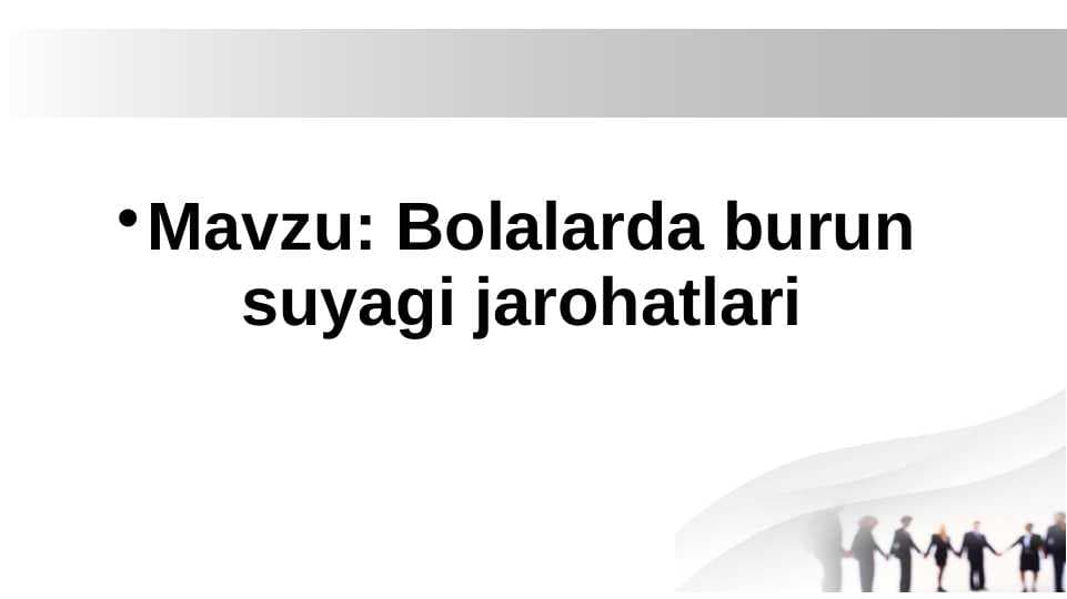 Bolalarda burun suyagi jarohatlari