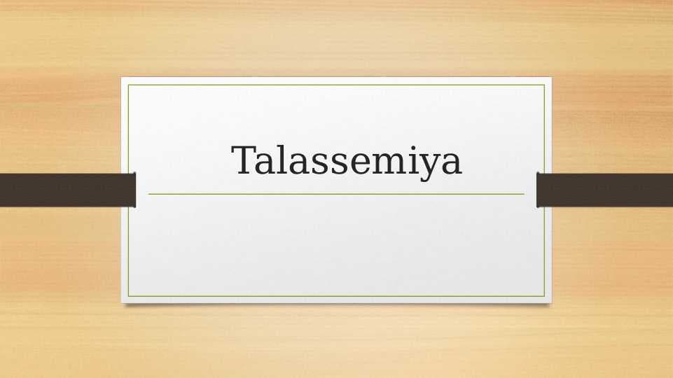 Talassemiya