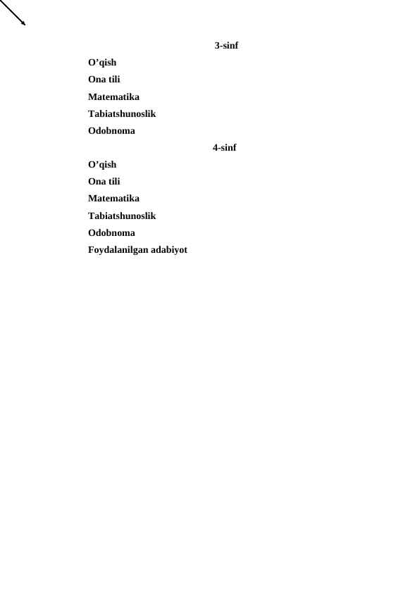 3 VA 4 SINFLAR UCHUN BARCHA FANLARDAN TESTLAR TO'PLAMI