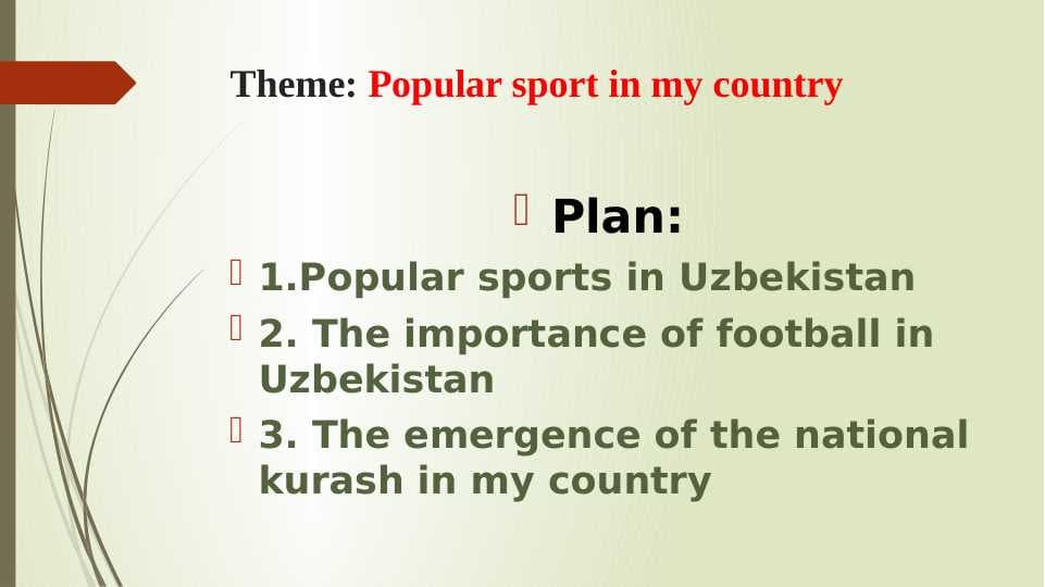 Popular sport in my country