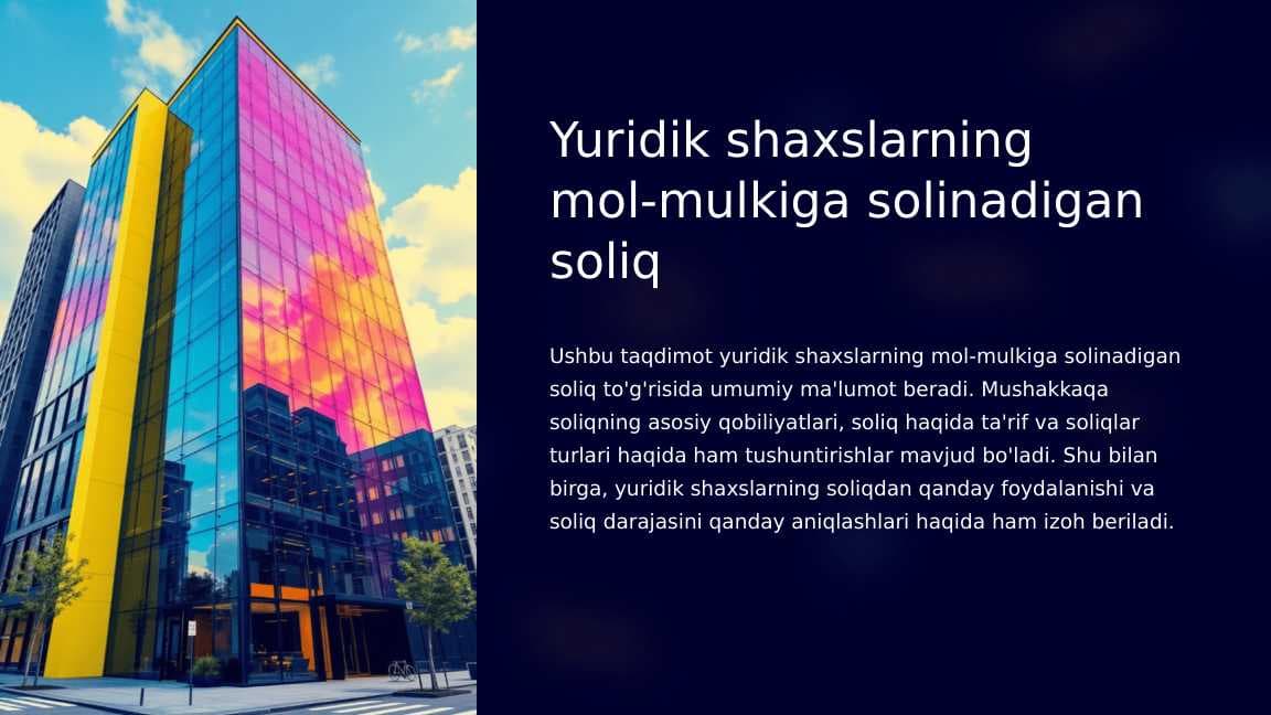 Yuridik shaxslarning mol-mulkiga solinadigan soliq