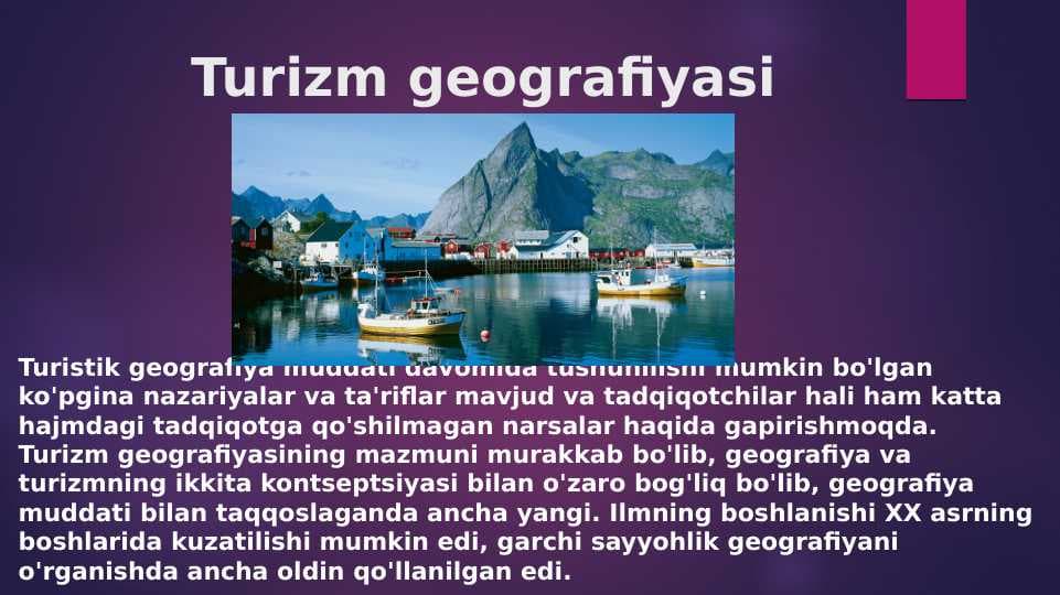 Turizm geografiyasi nima