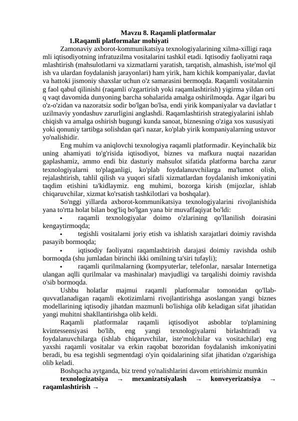Raqamli platformalar