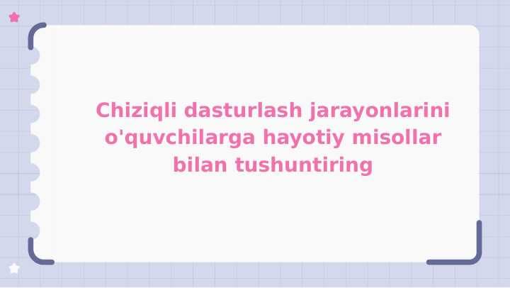 Python dasturlash tilida Chiziqli dasturlash jarayonlarini o'quvchilarga hayotiy misollar bilan tushuntirish