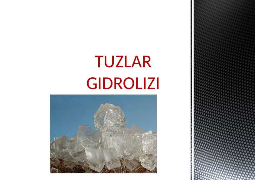 Tuzlar gidrolizi