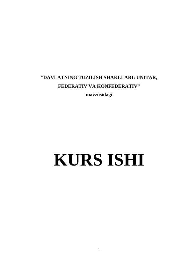 DAVLATNING TUZILISH SHAKLLARI
