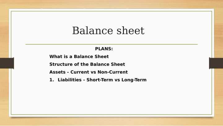 Balance sheet