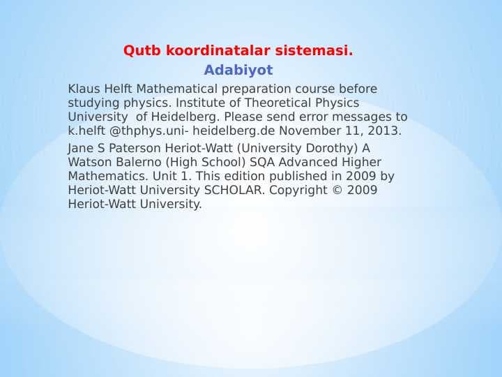 Qutb koordinatalar sistemasi