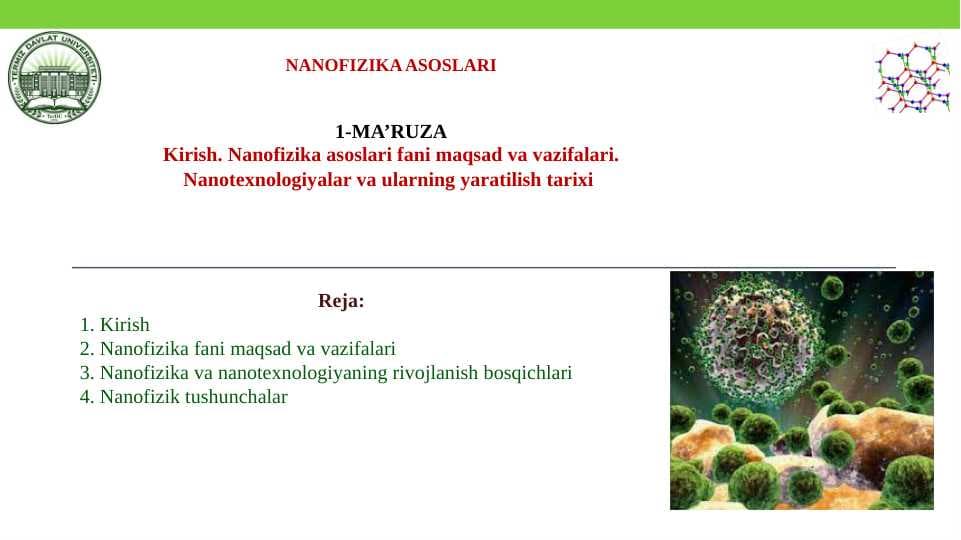 NANOFIZIKA ASOSLARI