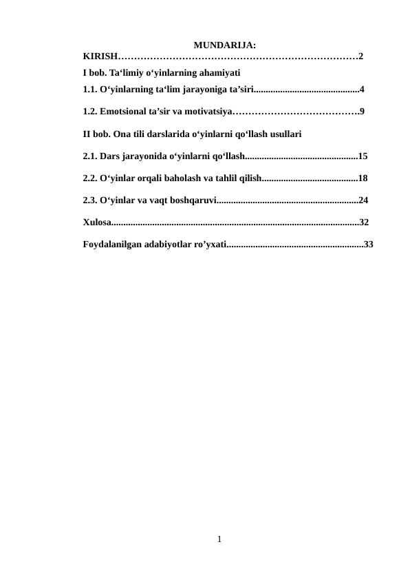 Ta‘limiy o‘yinlarning ahamiyati