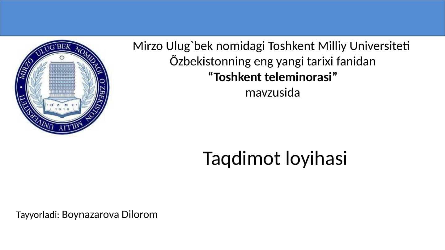 Toshkent teleminorasi