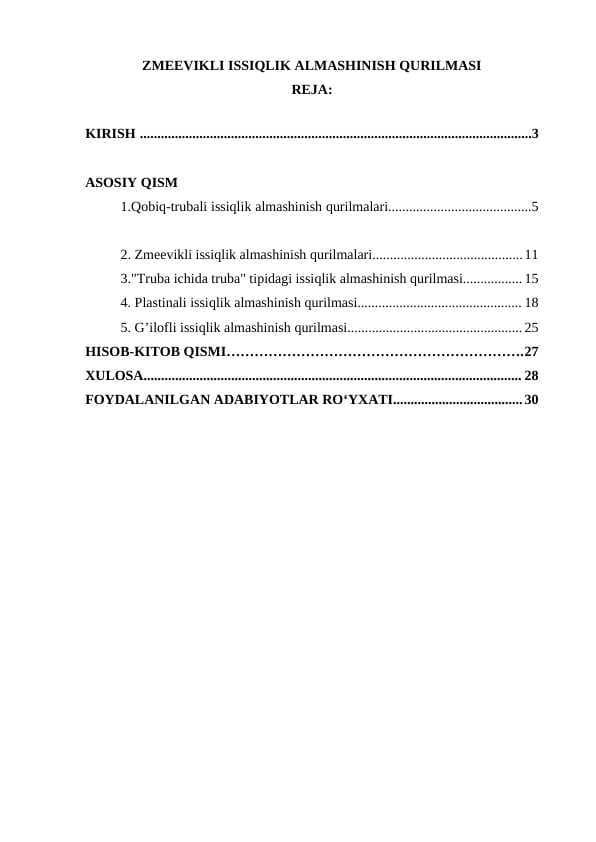 ZMEEVIKLI ISSIQLIK ALMASHINISH QURILMASI