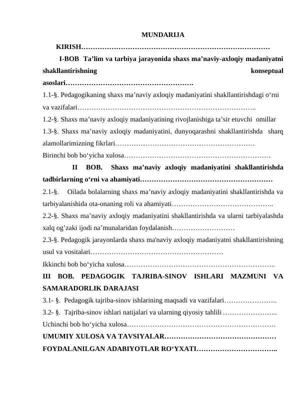 Shaxs maʼnaviy-axloqiy madaniyatini shakllantirish jarayonining pedagogik asoslari