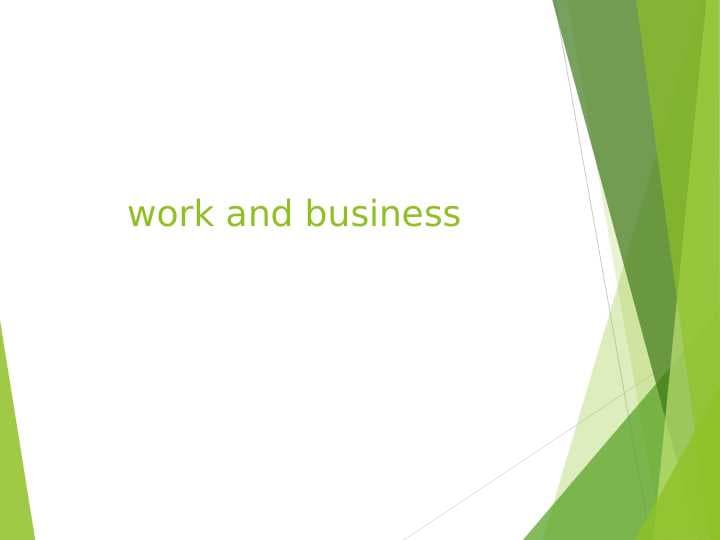 Work and Job