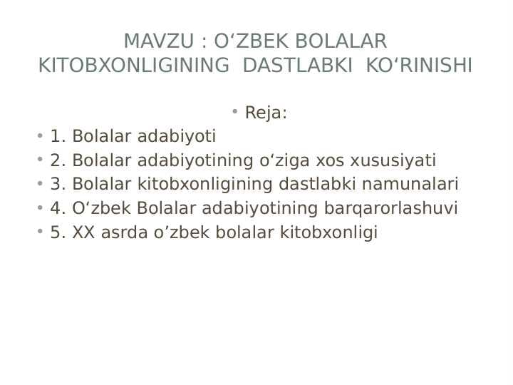 Kitobxonlik madaniyatini shakllantirish