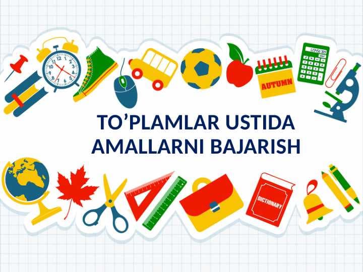 TO’PLAMLAR USTIDA AMALLARNI BAJARISH