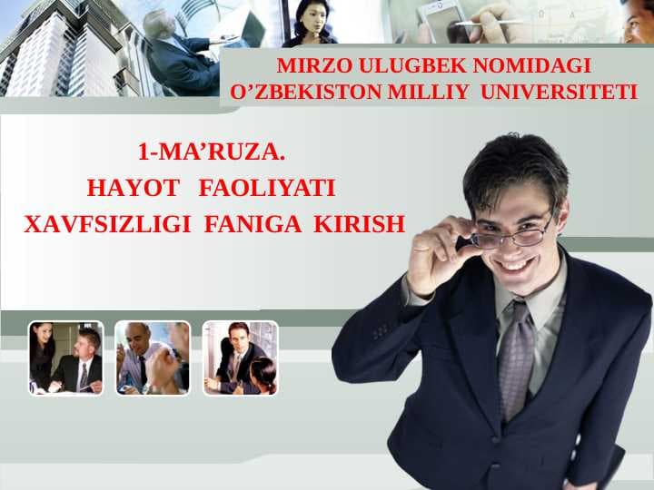 HАYOT FAOLIYATI ХАVFSIZLIGI FANIGA KIRISH