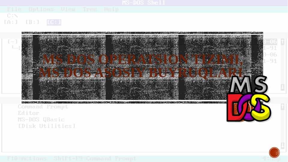 MS DOS operatsion tizimi, MS DOS asosiy buyruqlari.