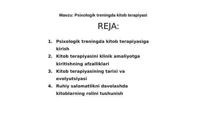 Psixologik treningda kitob terapiyasi