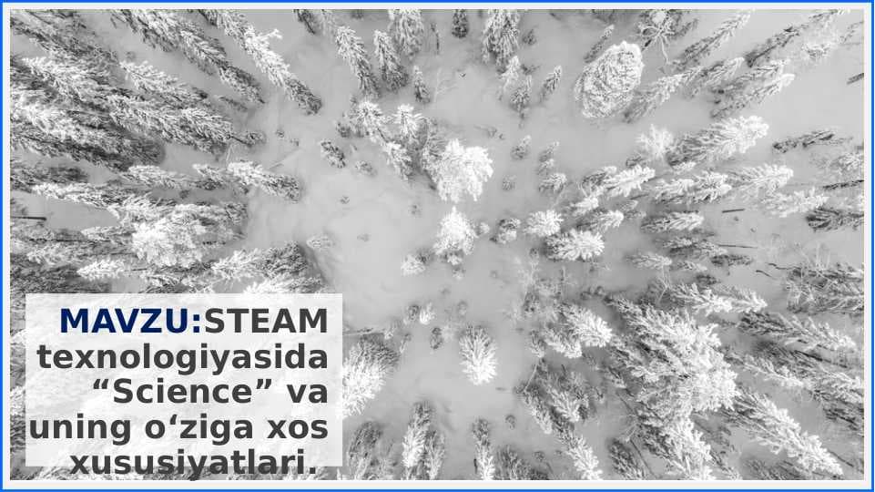 STEAM texnologiyasida “Science” va uning о‘ziga xos xususiyatlari