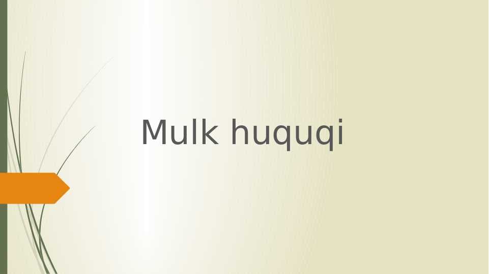Mulk huquqi