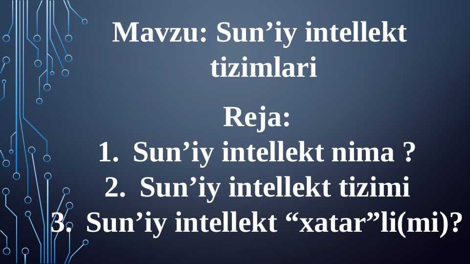 Sun’iy intellekt tizimlari