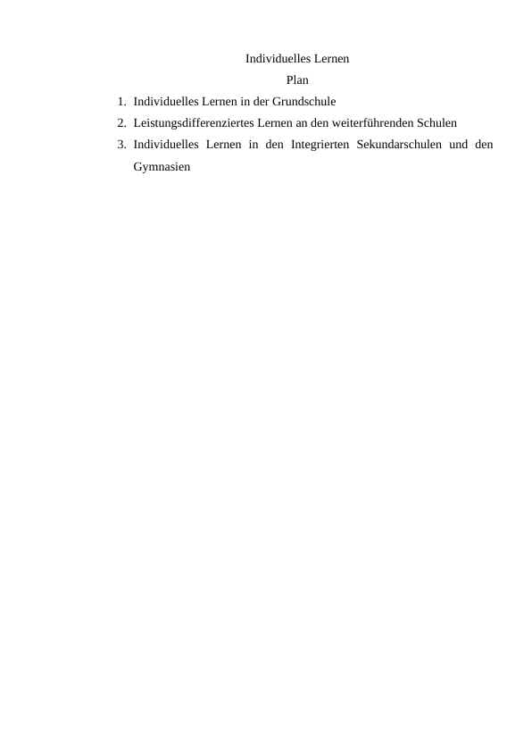 Individuelles Lernen