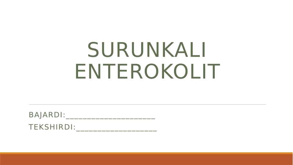 Surunkali enterokolit