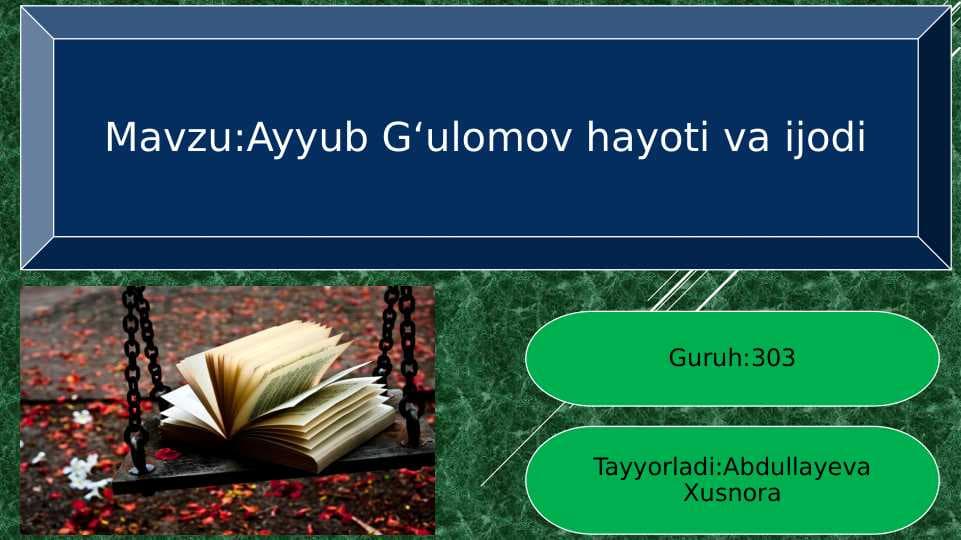 Ayyub Gʻulomov hayoti va ijodi