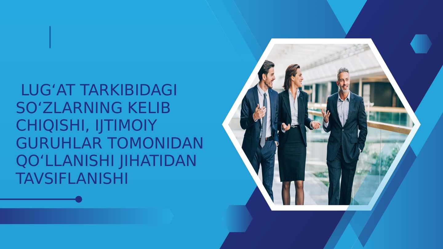 LUG‘AT TARKIBIDAGI SO‘ZLARNING KELIB CHIQISHI, IJTIMOIY GURUHLAR TOMONIDAN QO‘LLANISHI JIHATIDAN TAVSIFLANISHI