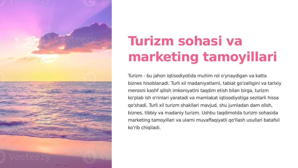 Turizm sohasi va marketing tamoyillari