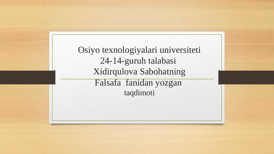 Noklassik ontologiyaning yo'nalishlari va mohiyati
