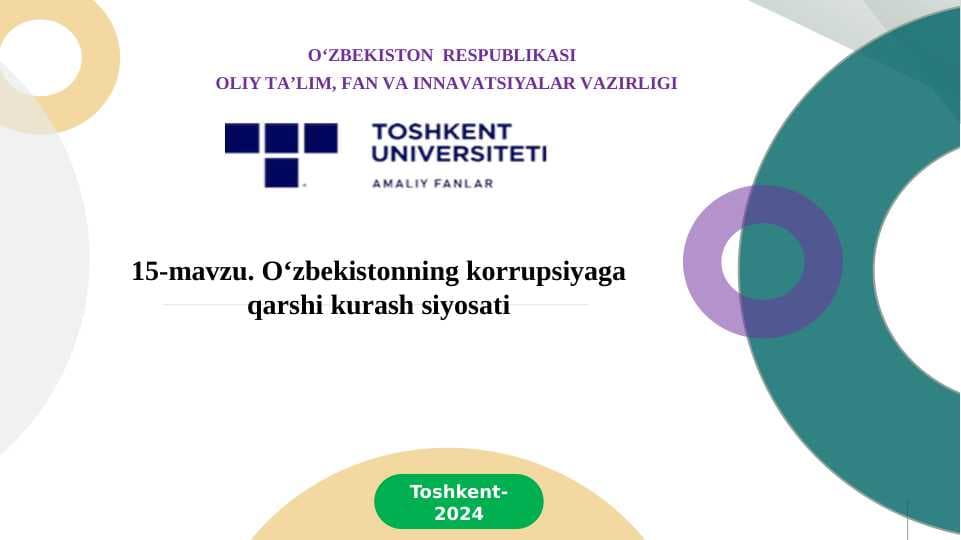 O‘zbekistonning korrupsiyaga qarshi kurash siyosati