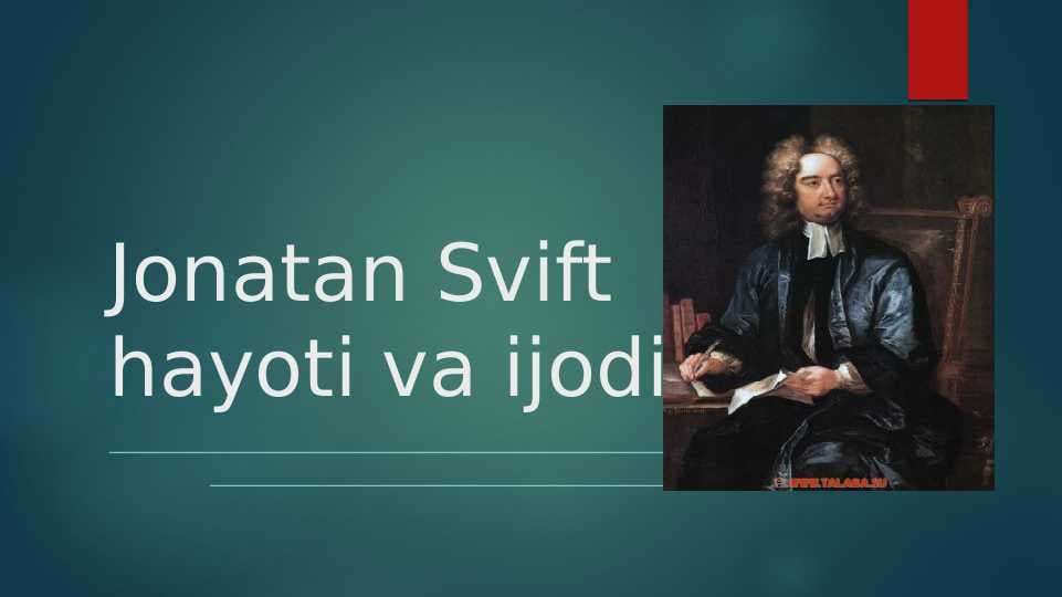 Jonatan Svift hayoti va ijodi