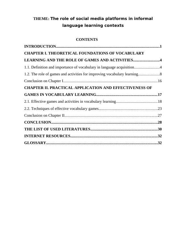 The role of social media platforms in informal language learning contexts